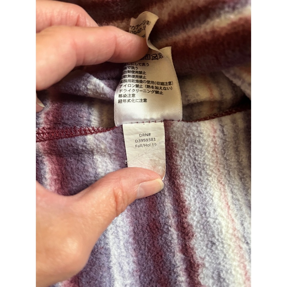 Eddie Bauer Womens Burgundy Striped Fleece Quarter Zip Pullover M D3959381 - Picture 8 of 8
